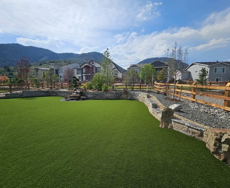 Backyard artificial turf putting green installed in Colorado Springs